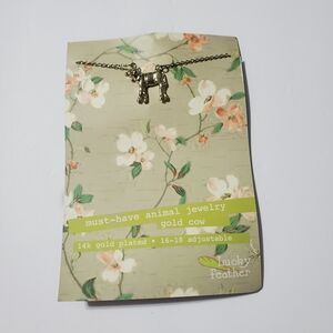 Lucky Feather Gold Cow Necklace